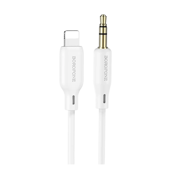 Кабель AUX Borofone BL18 Jack 3.5mm (m)-Lightning (m) 1.0м силикон белый (1/63/252)