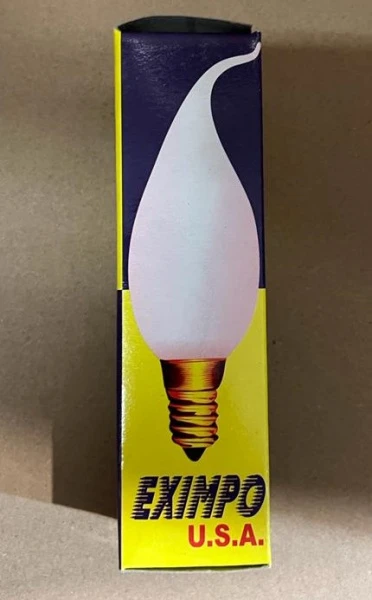 Лампа накаливания Eximpo E14 40W 220V свеча на ветру прозрачная