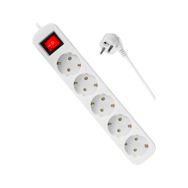 Удлинитель Defender S530 5р.С/З 10A 1.8м с выкл. ПВС 3x1мм² белый (1/30)