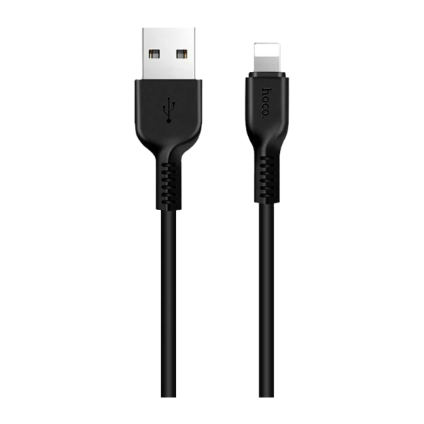 Кабель HOCO X20 USB (m)-Lightning (m) 1.0м 2.4A ПВХ черный (1/30/300)