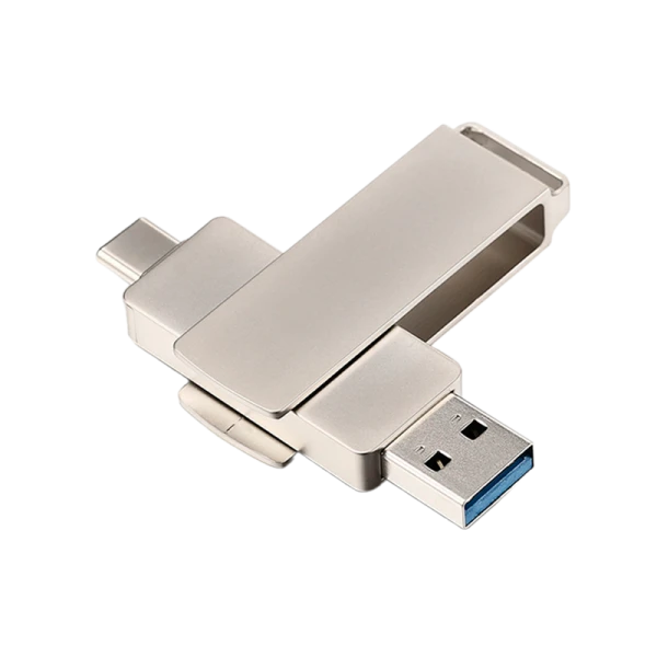 Флеш-накопитель GoPower MODERN 128GB USB3.0 Type-C (m) металл серый (1/500)
