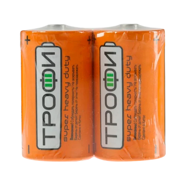 Батарейка Трофи Super R20 D Shrink 2 Heavy Duty 1.5V (2/12/288/4608)