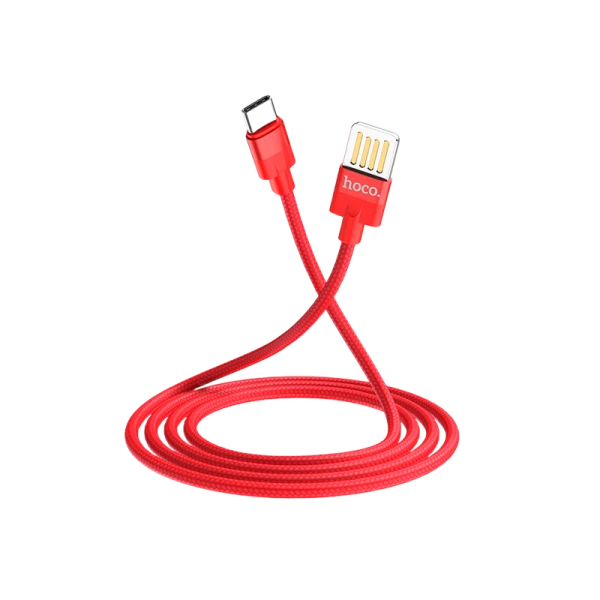 Кабель HOCO U55 USB (m)-Type-C (m) 1.2м 2.4A нейлон красный (1/25/250)