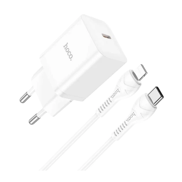 Сетевое З/У HOCO N27 Type-C 20W с кабелем Type-C-Lightning черный (1/13/130)