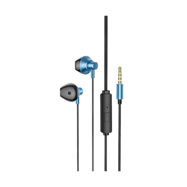 Наушники вставные HOCO M75 с микр. синий (1/21/210)