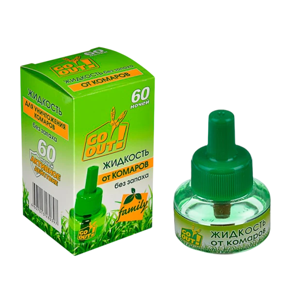 Жидкость от комаров Go Out 60 ночей без запаха 30мл (1/24/224)