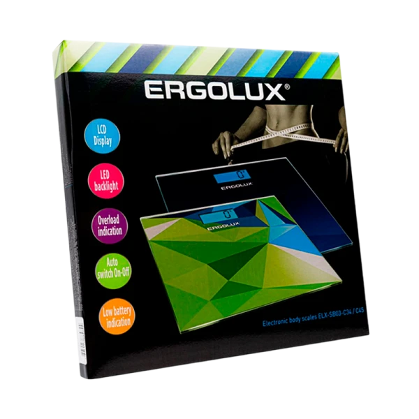 Весы напольные Ergolux ELX-SB03-C45 электронные 180кг синий (1/8)