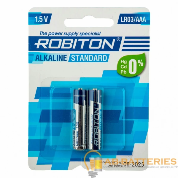 Батарейка ROBITON STANDARD LR03 BL2 (2/24/480)