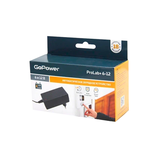 З/У для свинцово-кислотных аккумуляторов 6 и 12V GoPower ProLab+ 6-12 1.5A (1/72)