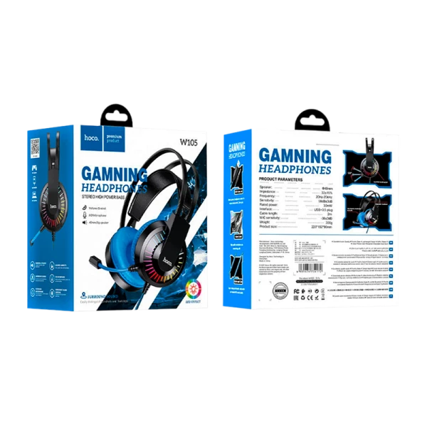 Наушники полноразмерные HOCO W105 с микр. игровые синий (1/30)