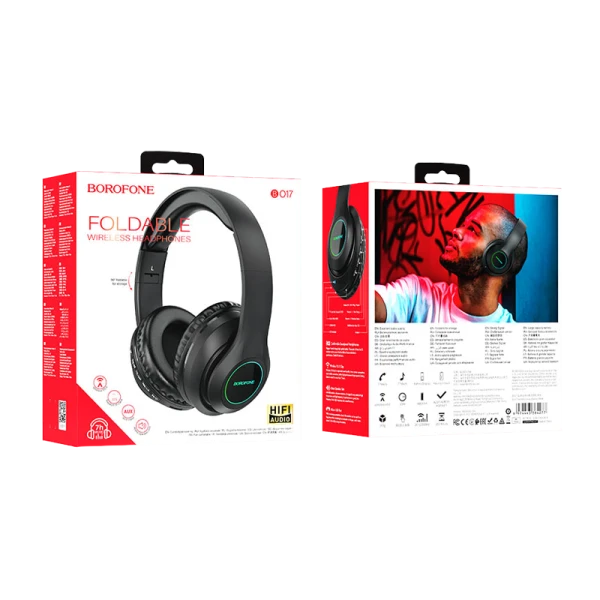Наушники полноразмерные Borofone BO17 bluetooth 5.0 с микр. черный (1/36)