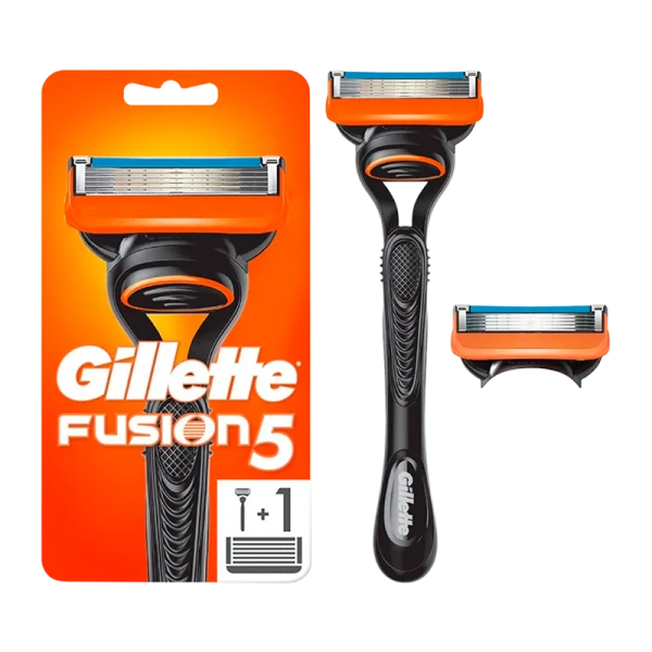 Бритва Gillette FUSION 5 лезвий 1 кассета прорезиненная ручка (1/2)