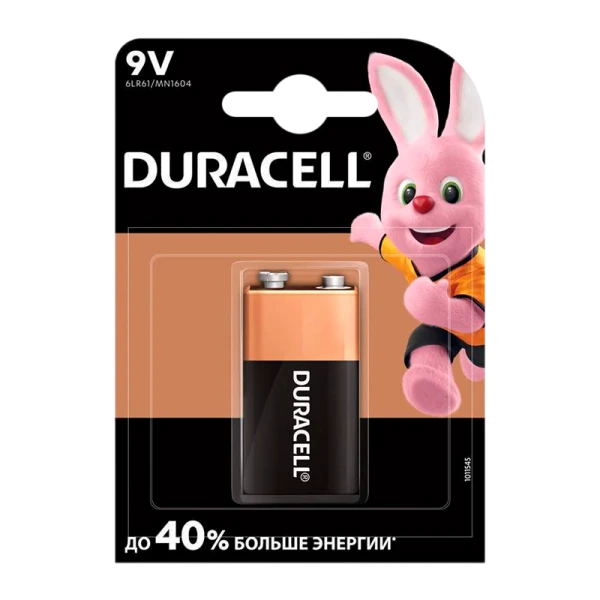 Батарейка Duracell Basic Крона 6LR61 BL1 Alkaline 9V (1/10/6160)