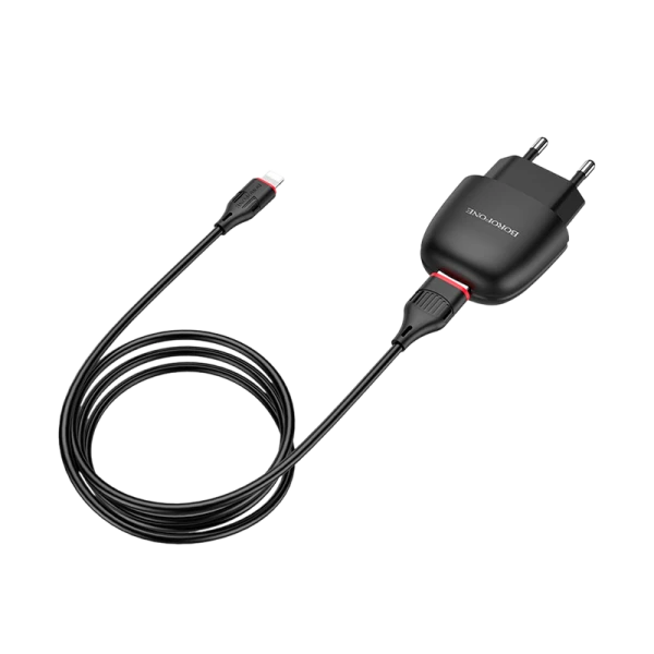 Сетевое З/У Borofone BA49A 1USB 2.1A черный (1/44/176)