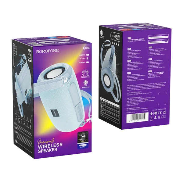 Портативная колонка Borofone BR4 bluetooth 5.0 microSD серый (1/50)