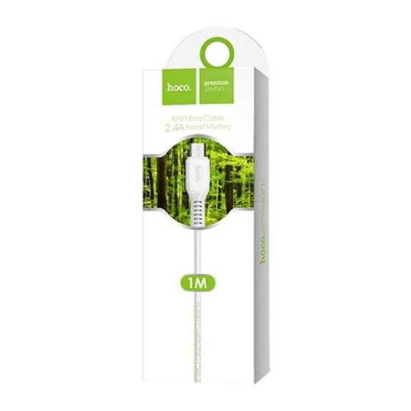 Кабель HOCO X20 USB (m)-microUSB (m) 1.0м 2.4A ПВХ белый (1/30/300)