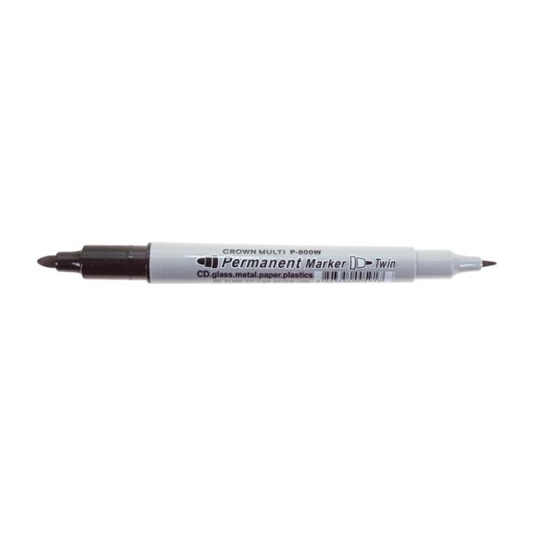 Маркер перманентный Crown Multi Twin P-800W 2.0/1.0 мм двусторонний черный (1/12/1152)