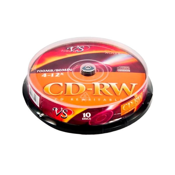 Диск CD-RW VS 700MB 4-12x 10шт. cake box (10/200)