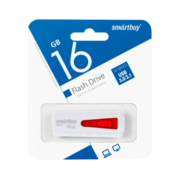 Флеш-накопитель Smartbuy Iron 16GB USB3.0 пластик белый красный