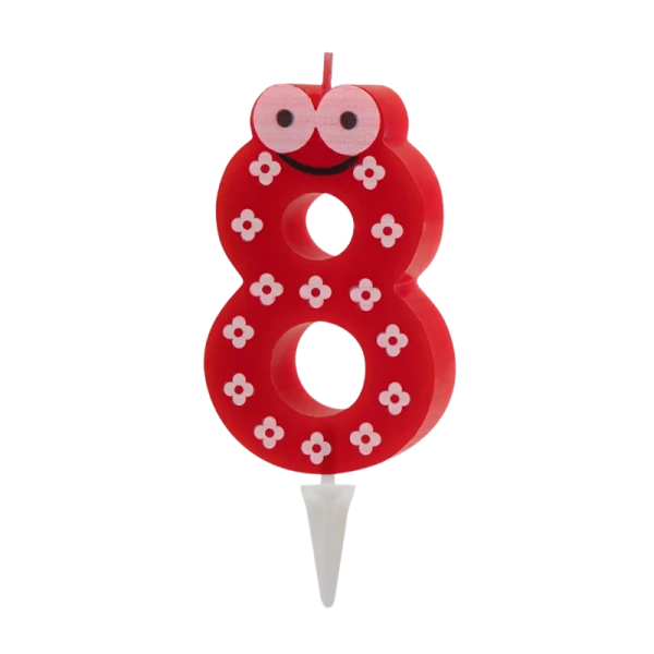 Свеча детская для торта, цифра 8, 1 шт. в упаковке, PATERRA (1/24)