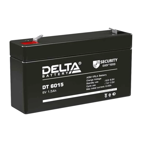 Аккумулятор свинцово-кислотный Delta DT 6015 6V 1.5Ah (1/20)