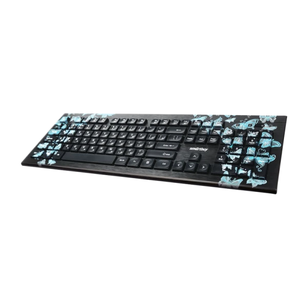 Клавиатура проводная Smartbuy 223 Butterflies классическая USB 1.5м мультимед. черный (1/20)