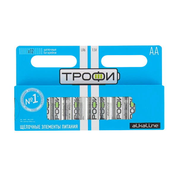 Батарейка Трофи LR6 AA BL12 Alkaline 1.5V (12/336/672/16128)