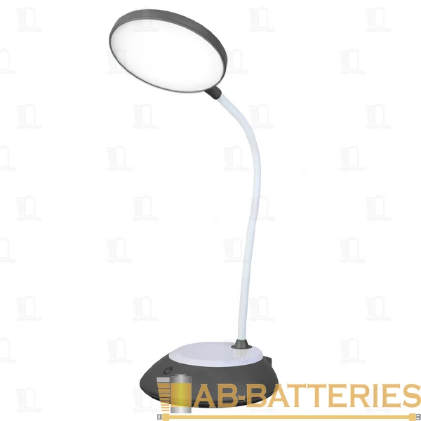 Светильник настольный Ultraflash UF-744 6W на основании сенс. 3 ур.ярк.+3цв. серый (1/60)