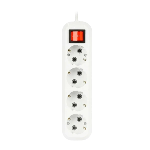 Удлинитель Smartbuy 4р.С/З 16A 5.0м с выкл. ПВС 3x1мм² белый (1/40)