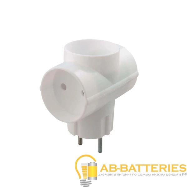 Разветвитель Vikey ТС.3-1з 3р.С/З 16A белый