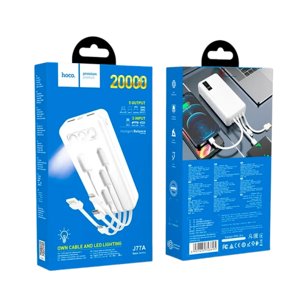 Внешний аккумулятор HOCO J77A 20000mAh дисплей белый