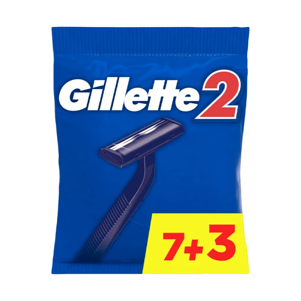Бритва Gillette 2 лезвия пластиковая ручка 7+3шт (1/24)