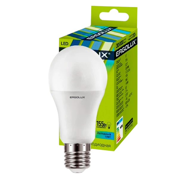 Лампа светодиодная Ergolux A60 E27 17W 6500К 172-265V груша ЛОН