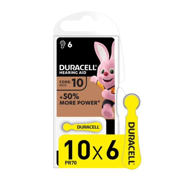 Батарейка Duracell ZA10 BL6 Zinc Air 1.45V (6/60/600)