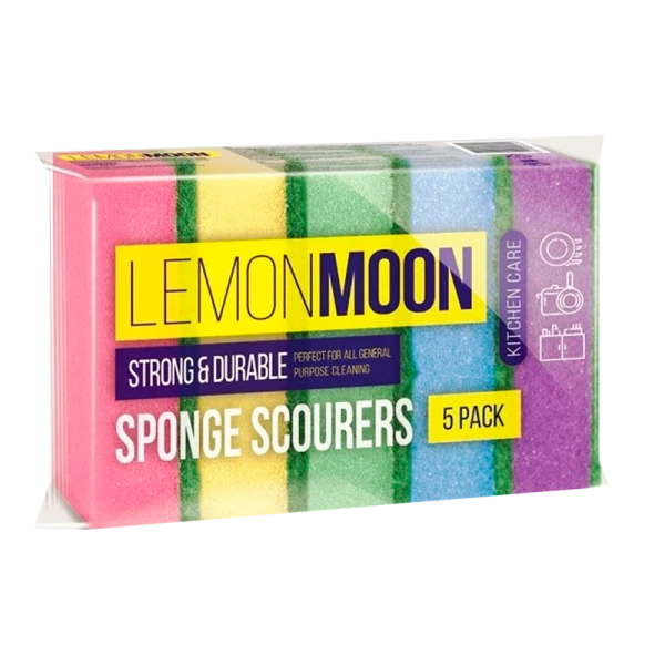 Губка Lemon Moon для посуды 96х64х27 поролон 5 шт (1/72)