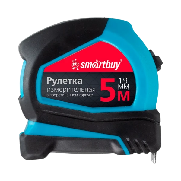 Рулетка измерительная Smartbuy Tools 5м*19мм пластик прорезиненная (1/72)