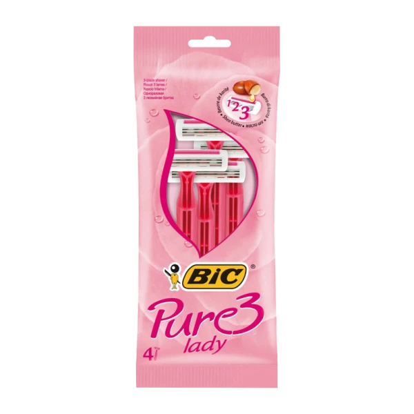 Бритва BIC "Pure 3 Lady" 3 лезвия пластиковая ручка 4шт. (1/10)