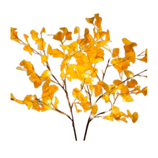 Гирлянда Космос Ветви Гинкго имитация 32LED 90см 6ч таймер 2шт. белый теплый (1/12)