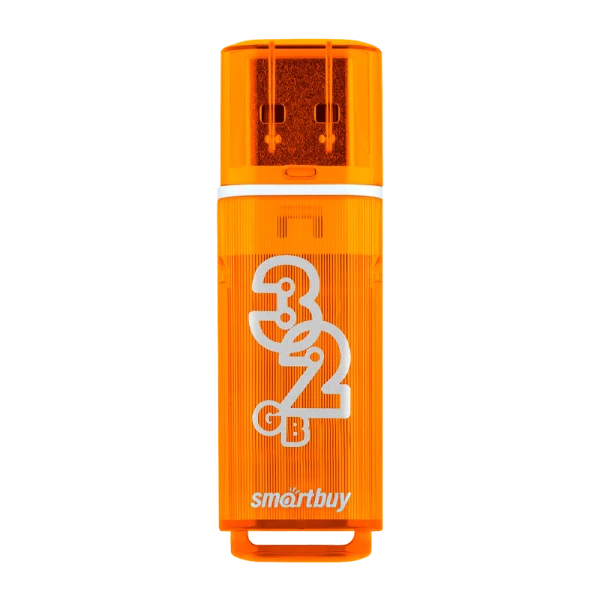 Флеш-накопитель Smartbuy Glossy 32GB USB2.0 пластик оранжевый