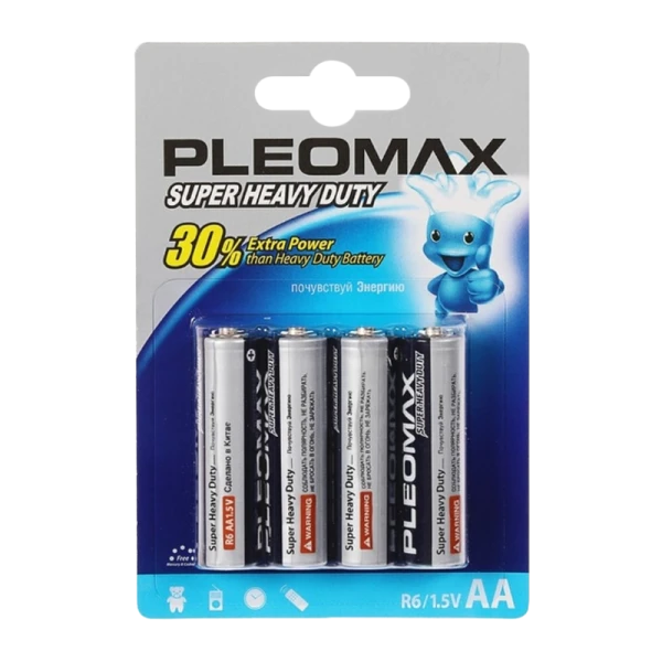 Батарейка Pleomax Super R6 AA BL4 Heavy Duty 1.5V (4/40/720)