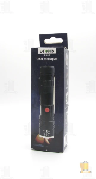 Фонарь универсальный Без бренда Н685 COB от аккумулятора ZOOM черный