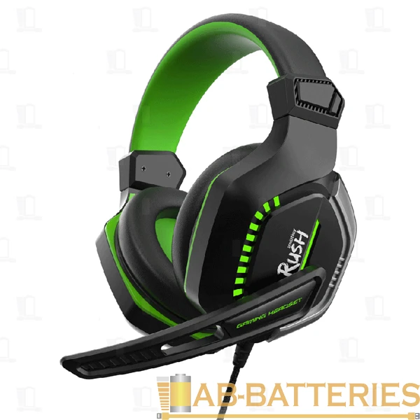Наушники полноразмерные Smartbuy Rush CRUSH'EM с микр. игровые черный зеленый (1/20)