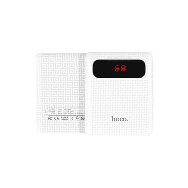 Внешний аккумулятор HOCO B20 10000mAh 2.1A 2USB белый (1/60)