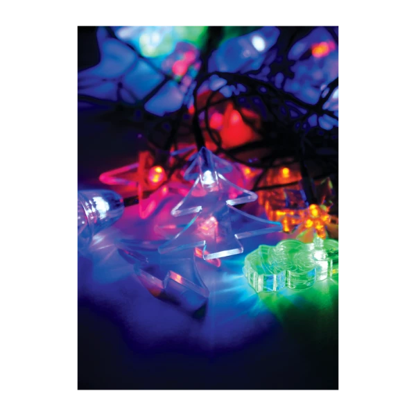 *Гирлянда Космос "Новогодние игрушки" 30LED 4.4м микс нить 8 режимов прозрачн.насадки ассорти (1/50)