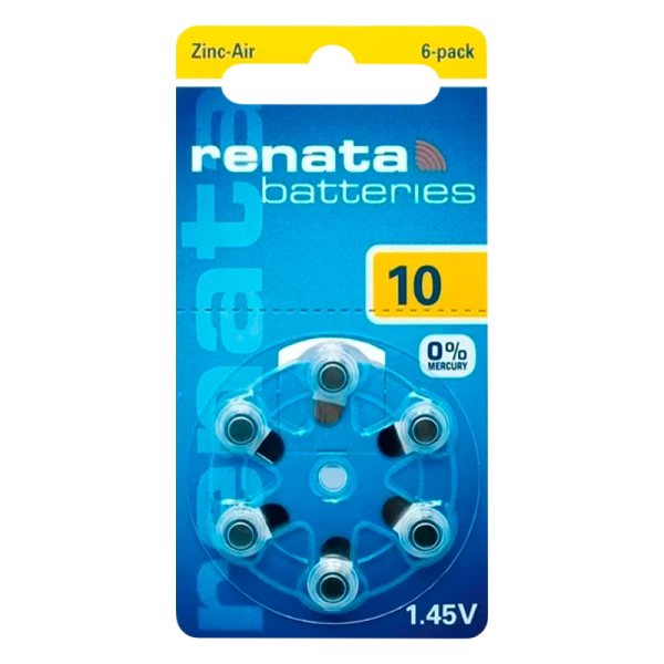 Батарейка Renata ZA10 BL6 Zinc Air 1.45V (6/60/300/3000)