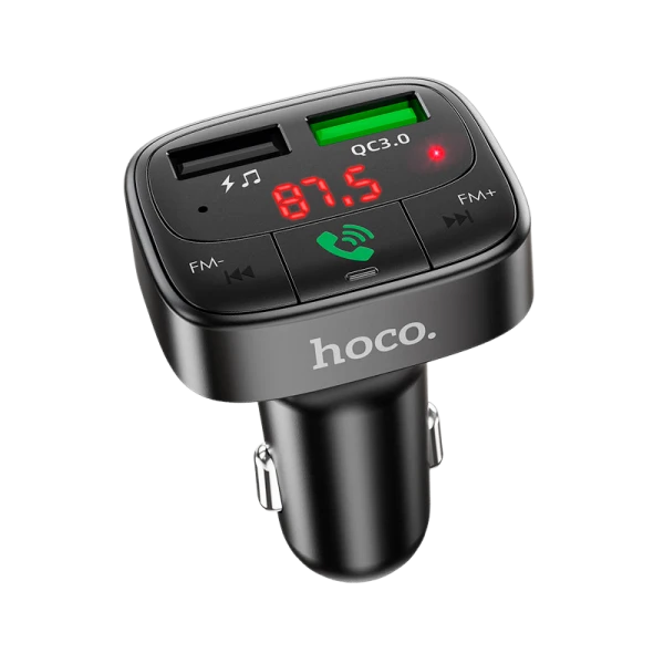 FM-трансмиттер HOCO E59 2USB microSD bluetooth 5.0 QC3.0 черный (1/100)