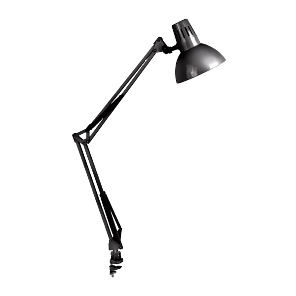 Светильник настольный Camelion KD-312 60W 230V E27 струбцина черный (1/12)