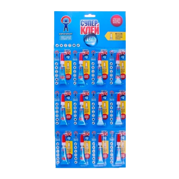 Супер-клей Еврогарант/EG ГЕЛЬ 3г на отрывном блистере BL12 (12/72/288)