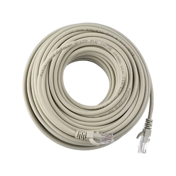 Патч-корд GoPower RJ-45 (m)-RJ-45 (m) 20.0м кат.5е ПВХ 26AWG CCA серый в пакете (1/20)