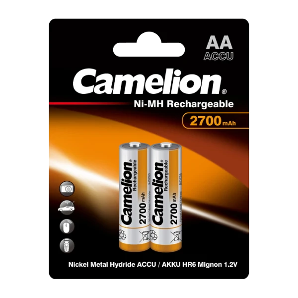 Аккумулятор бытовой Camelion HR6 AA BL2 NI-MH 2700mAh (2/24/384)